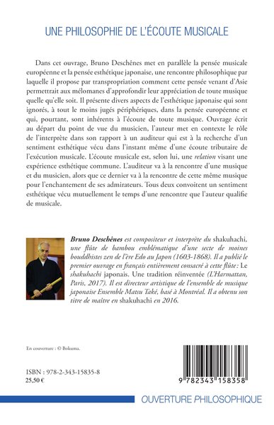 Une philosophie de l'écoute musicale (9782343158358-back-cover)