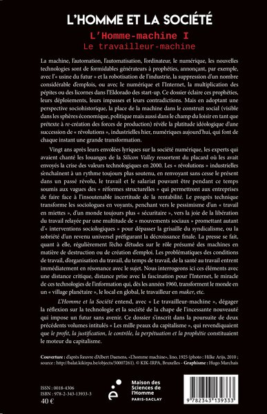 L'Homme et la Société, L'Homme-machine I, Le travailleur machine (9782343139333-back-cover)