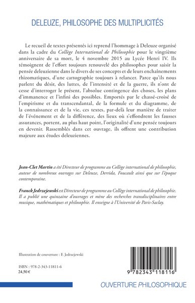 Deleuze, philosophe des multiplicités (9782343118116-back-cover)