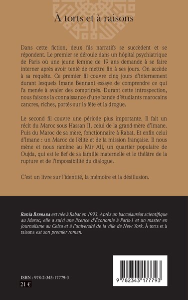 A torts et à raisons (9782343177793-back-cover)