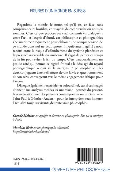 Figures d'un monde en sursis, Un dialogue entre philosophie et photographies du temps présent (9782343139821-back-cover)