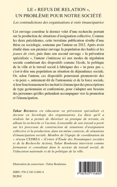 Le "refus de relation", un problème pour notre société, Les contradictions des organisations à visée émancipatrice (9782343114804-back-cover)