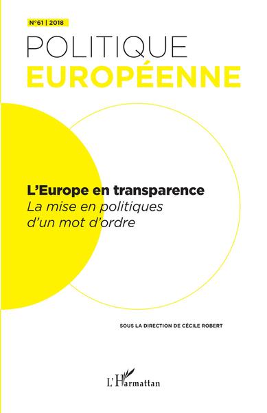 Politique Européenne, L'Europe en transparence (9782343153902-front-cover)