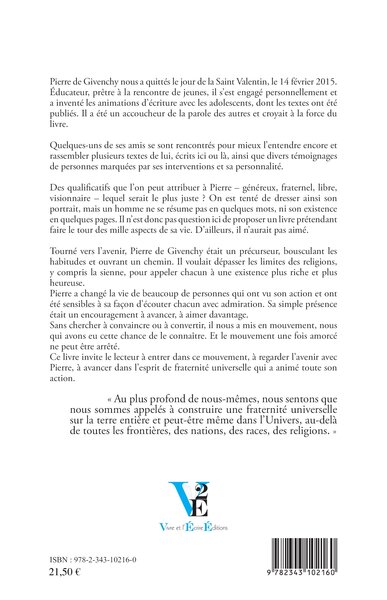 "Ce qui m'importe c'est d'ouvrir l'avenir", Pierre de Givenchy à l'oeuvre (9782343102160-back-cover)
