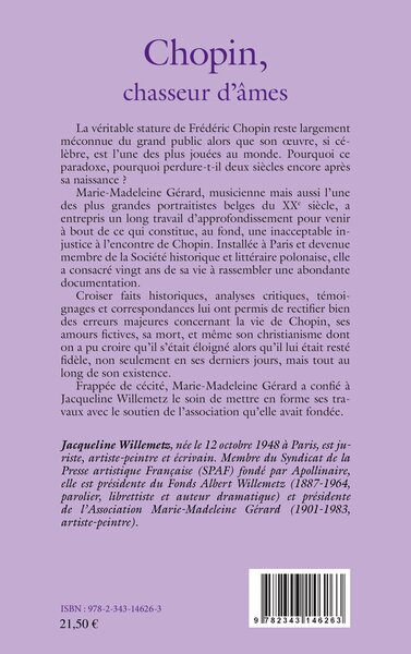 Chopin, chasseur d'âmes (9782343146263-back-cover)
