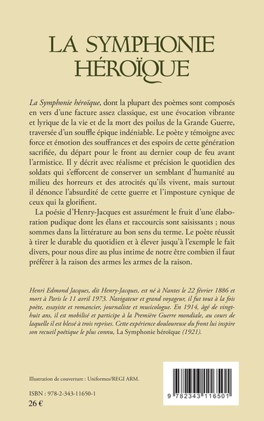 La symphonie héroïque, Poèmes - Nouvelle édition (9782343116501-back-cover)