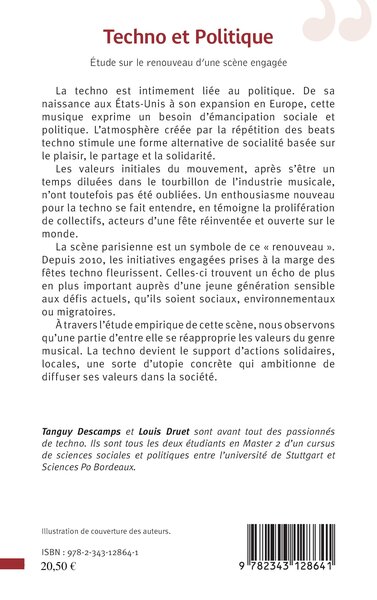 Techno et Politique, Etude sur le renouveau d'une scène engagée (9782343128641-back-cover)