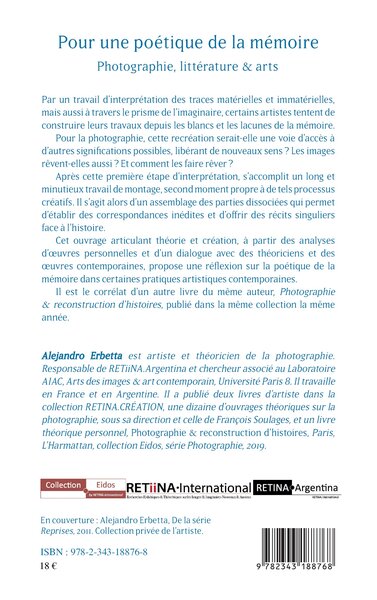 Pour une poétique de la mémoire, Photographie, littérature et arts (9782343188768-back-cover)