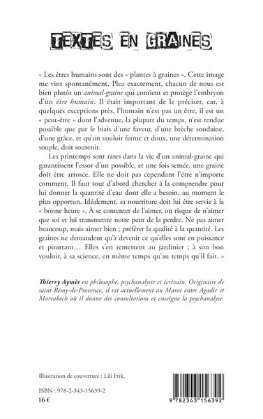 Textes en graines (9782343156392-back-cover)