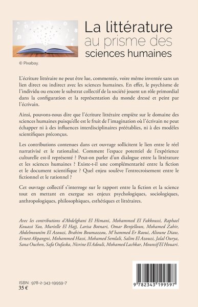 La littérature au prisme des sciences humaines, Hommage au professeur Radouane Acharfi (9782343199597-back-cover)