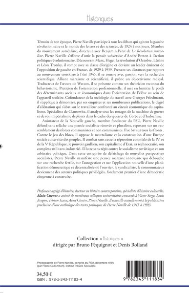 Pierre Naville, Biographie d'un révolutionnaire marxiste - TOME 2 - Du front anticapitaliste au socialisme autogestionnaire, 193 (9782343111834-back-cover)