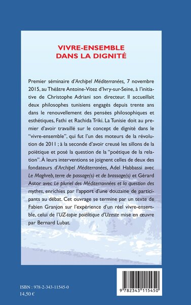 Vivre-ensemble dans la dignité, Théâtre Antoine Vitez - Ivry - novembre 2015 (9782343115450-back-cover)