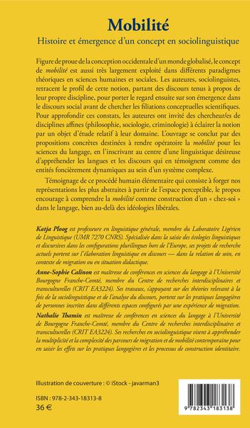 Mobilité, Histoire et émergence d'un concept en sociolinguistique (9782343183138-back-cover)