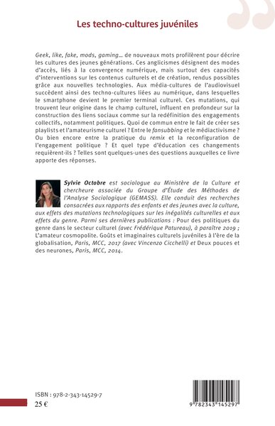 Les techno-cultures juvéniles, Du culturel au politique (9782343145297-back-cover)