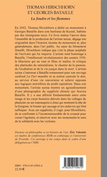 THOMAS HIRSCHHORN ET GEORGES BATAILLE (9782343159614-back-cover)