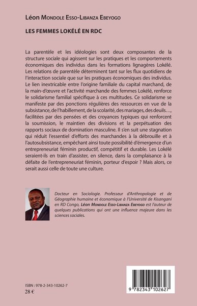 Femmes Lokélé en RDC (Les), Structure sociale et dynamique marchande (9782343102627-back-cover)
