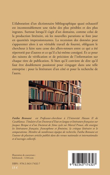 85 ans de littérature marocaine de langue française, (1932-2017) (9782343174327-back-cover)