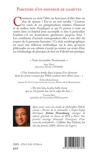 Parcours d'un donneur de gamètes (9782343155364-back-cover)