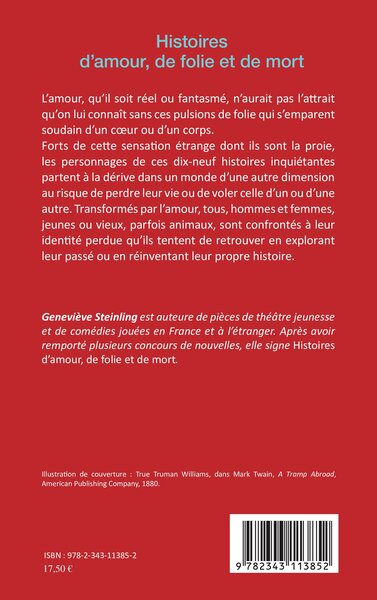 Histoires d'amour, de folie et de mort, Nouvelles (9782343113852-back-cover)