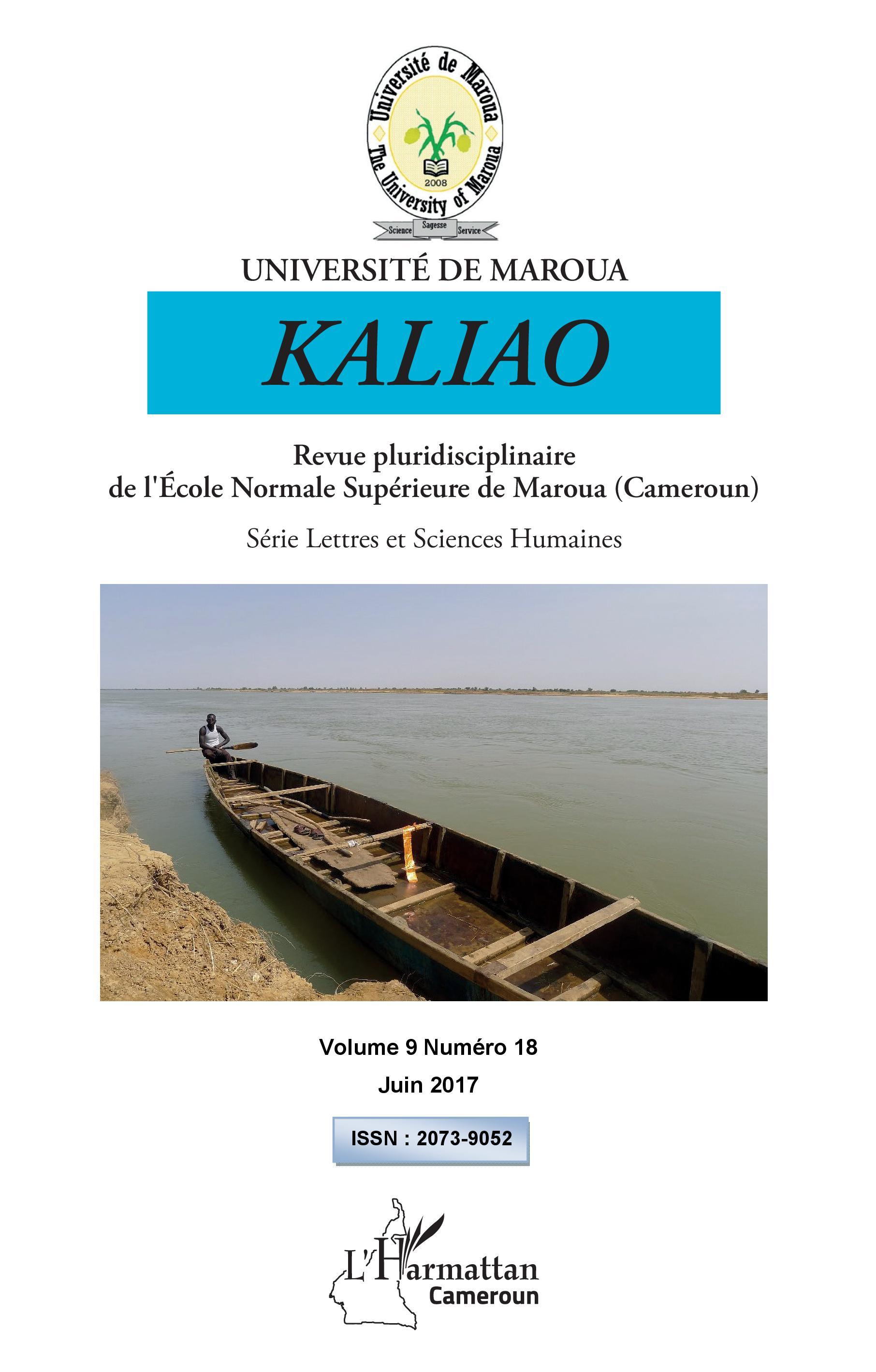 Kaliao Revue pluridisciplinaire de l'Ecole Normale Supérieure de Maroua (Cameroun), Série Lettres et Sciences Humaines - Volume  (9782343182575-front-cover)