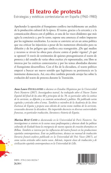 El teatro de protesta, Estrategias y estéticas contestatarias en Espana (1960-1980) (9782343182247-back-cover)