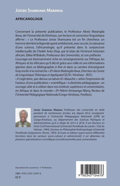 Africanologie, Ébauche d'une discipline scientifique (9782343124476-back-cover)