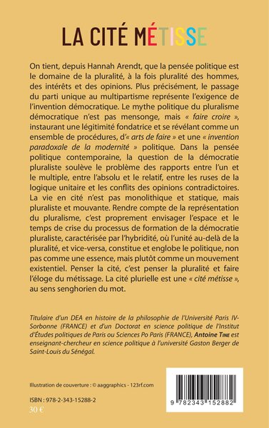 La cité métisse, L'Afrique à l'épreuve du pluralisme politique (9782343152882-back-cover)