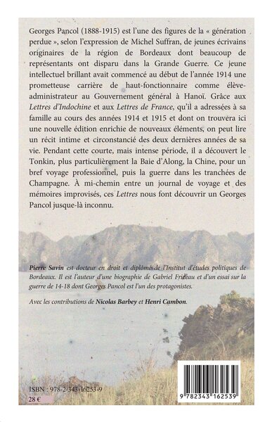 Georges Pancol, Lettres d'Indochine et de France (9782343162539-back-cover)