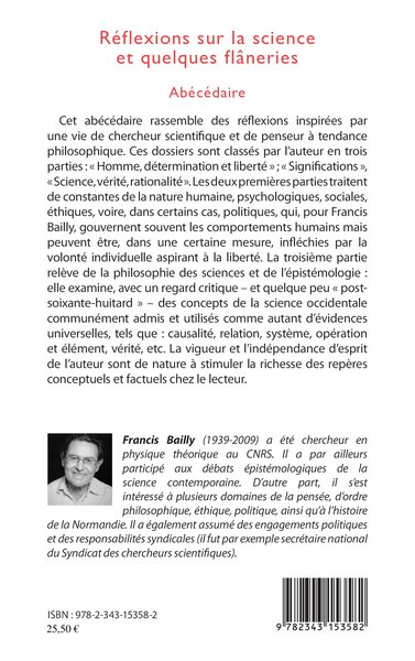 Réflexions sur la science et quelques flâneries, Abécédaire (9782343153582-back-cover)