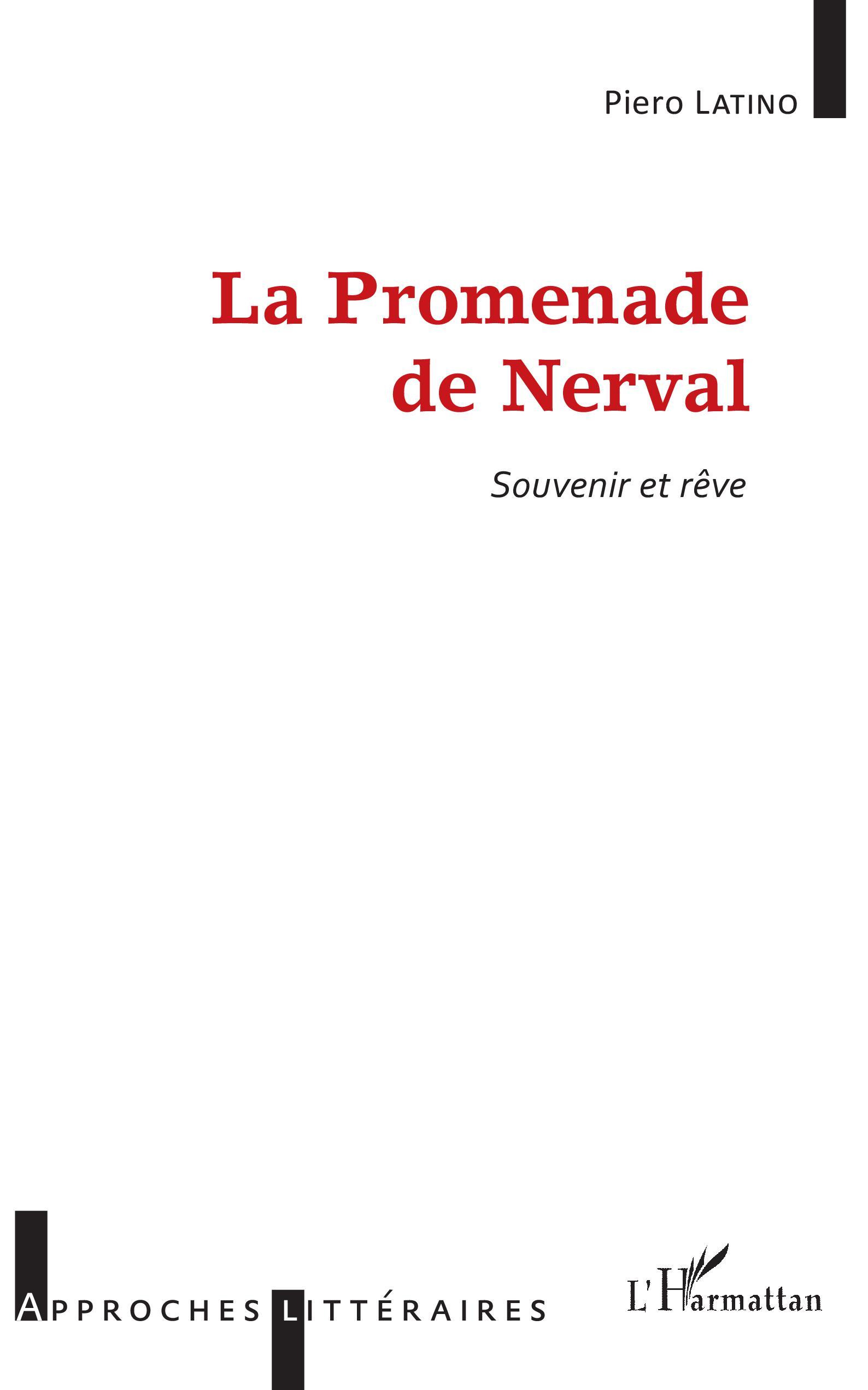 La Promenade de Nerval, Souvenir et rêve (9782343136127-front-cover)
