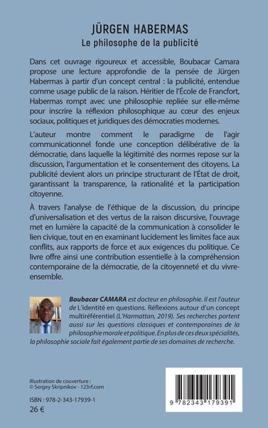 Jürgen Habermas, Le philosophe de la publicité (9782343179391-back-cover)