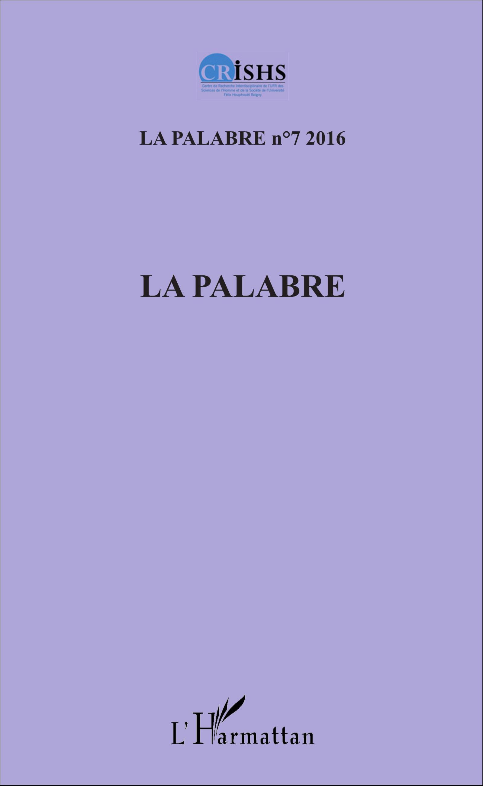 La Palabre, La Palabre n°7 2016 (9782343103389-front-cover)