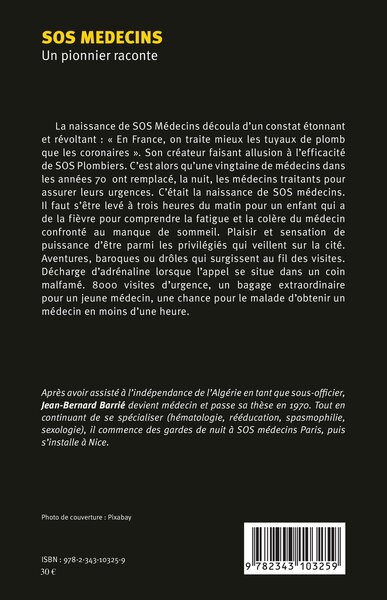 SOS Médecins, Un pionnier raconte (9782343103259-back-cover)