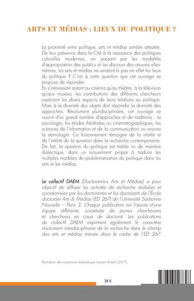 Arts et médias : lieux de politique ? (9782343127828-back-cover)