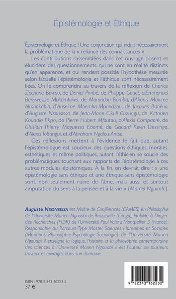 Epistémologie et éthique (9782343162232-back-cover)