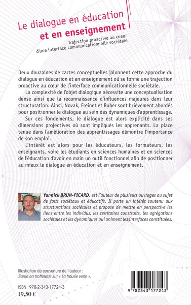 Le dialogue en éducation et en enseignement, Trajection proactive au au coeur d'une interface communicationnelle sociétale (9782343177243-back-cover)