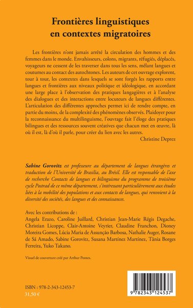 Frontières linguistiques en contextes migratoires, Citoyennetés en construction (9782343124537-back-cover)