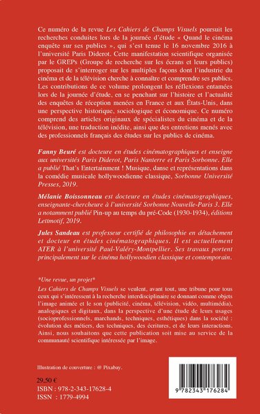 Cahiers de champs visuels, QUAND LE CINEMA ET LA TELEVISION ENQUETENT SUR LEURS PUBLICS (9782343176284-back-cover)