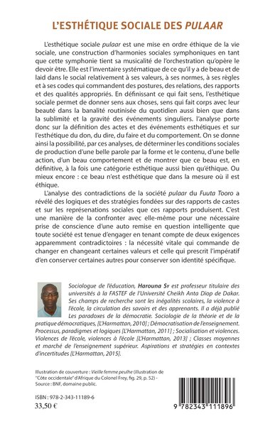 L'esthétique sociale des Pulaar, Socioanalyse d'un groupe ethnolinguistique (9782343111896-back-cover)