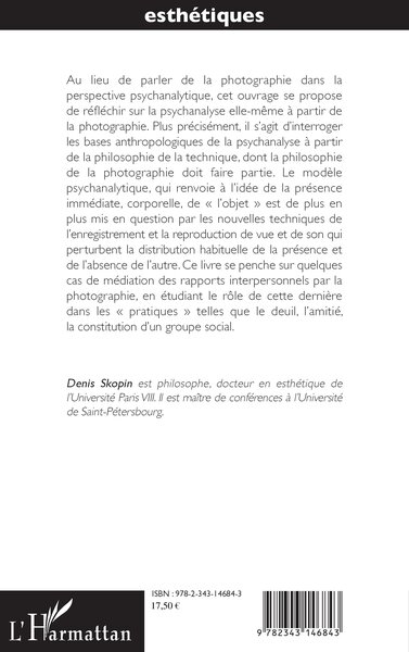 Oedipe sous l'objectif, La psychanalyse et la photographie (9782343146843-back-cover)
