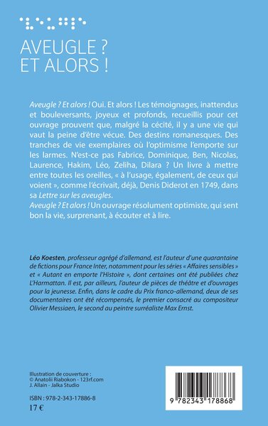 Aveugle et alors (9782343178868-back-cover)