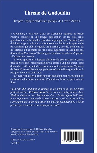 Thrène de Gododdin, D'après l'épopée médiévale gaélique du Livre d' Aneirin (9782343114439-back-cover)