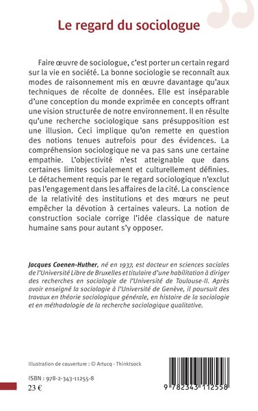 Le regard du sociologue (9782343112558-back-cover)