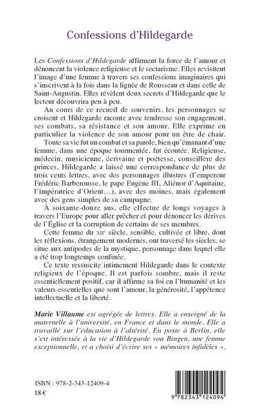 Confessions d'Hildegarde (9782343124094-back-cover)