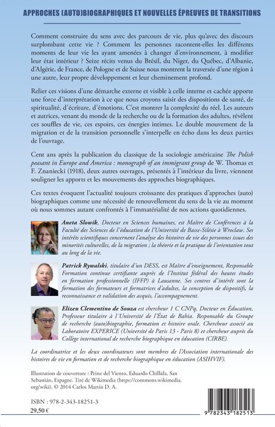 Approches (auto)biographiques et nouvelles épreuves de transitions, Construire du sens avec des parcours de vie (9782343182513-back-cover)