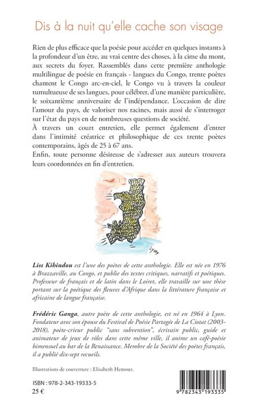Dis à la nuit qu'elle cache son visage, Anthologie de poésie multilingue français-langues du Congo (9782343193335-back-cover)