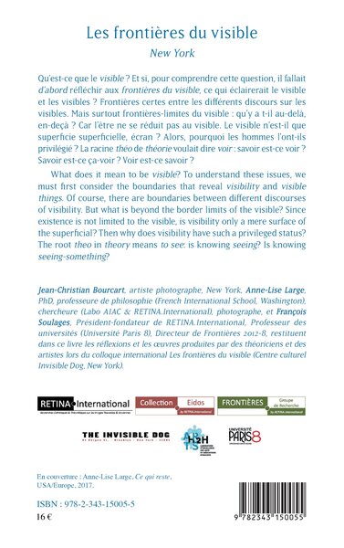 Les frontières du visible, New York - Ouvrage bilingue français/anglais (9782343150055-back-cover)