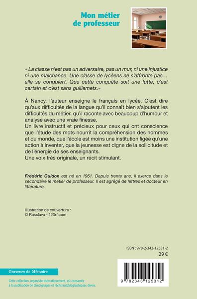 Mon métier de professeur (9782343125312-back-cover)