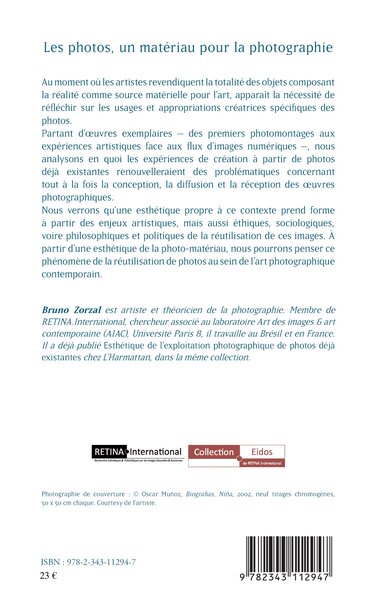 Les photos, un matériau pour la photographe (9782343112947-back-cover)