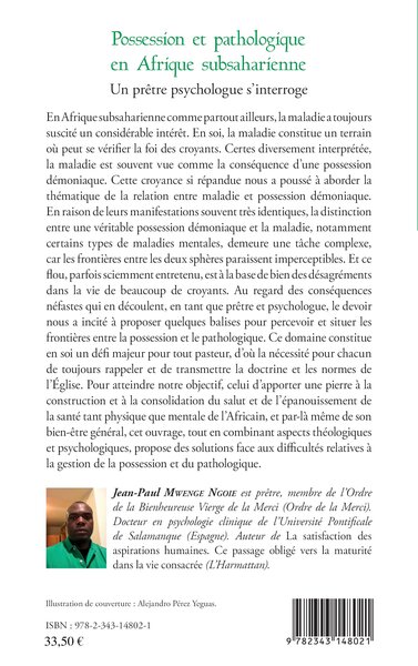 Possession et pathologique en Afrique subsaharienne, Un prêtre psychologue s'interroge (9782343148021-back-cover)